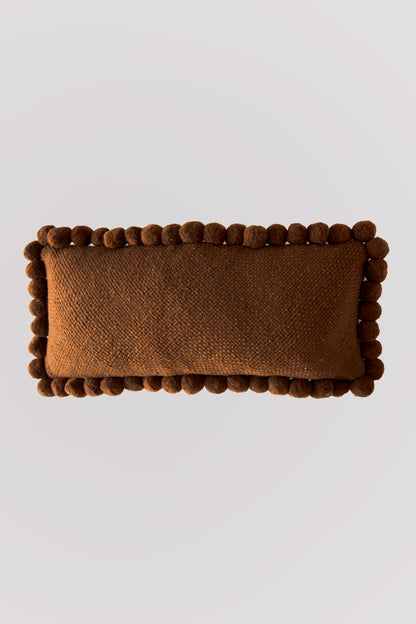 Almohadón Clásico Pom Pom Lumbar XL | Rust