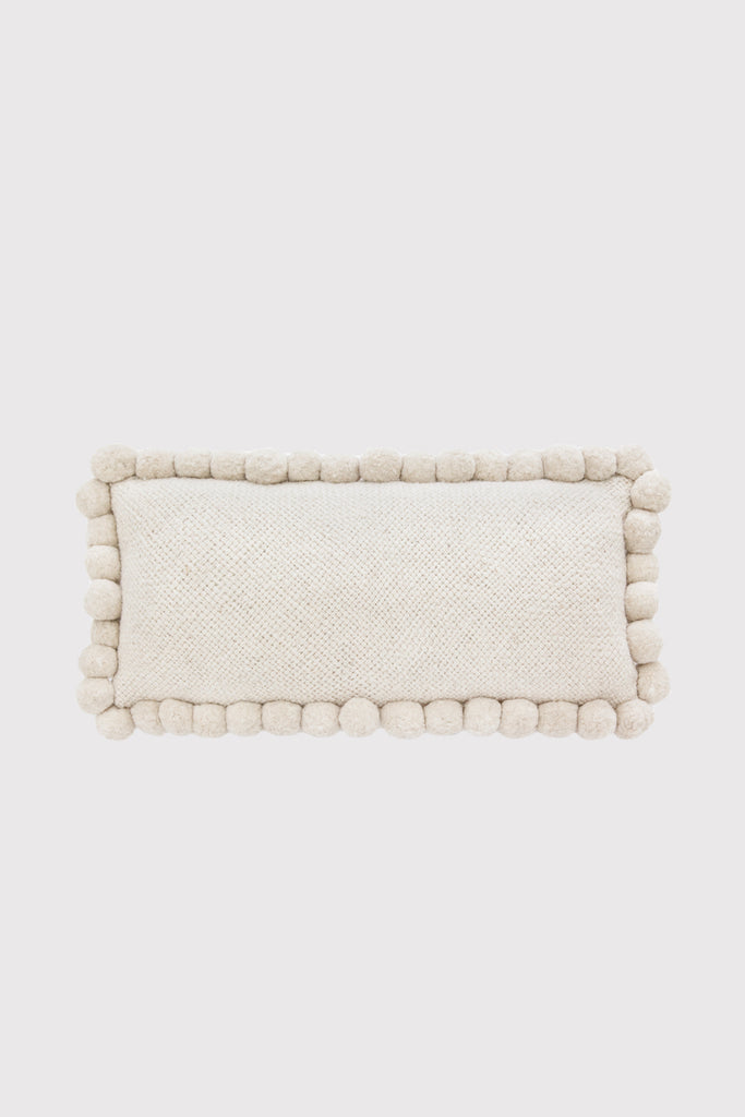 Almohadón Clásico Pom Pom Lumbar XL | Natural