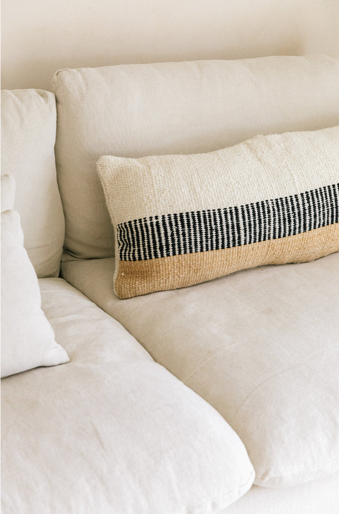 Almohadón Paloma Lumbar XL | Natural, Black & Sand
