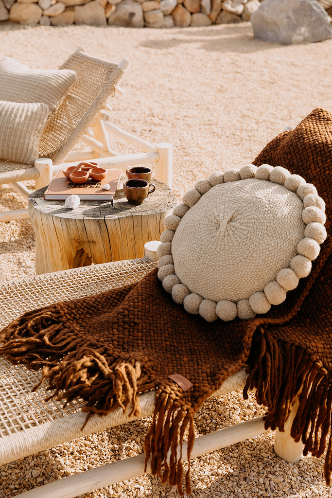 Almohadón Clásico Pom Pom Grande | Sand