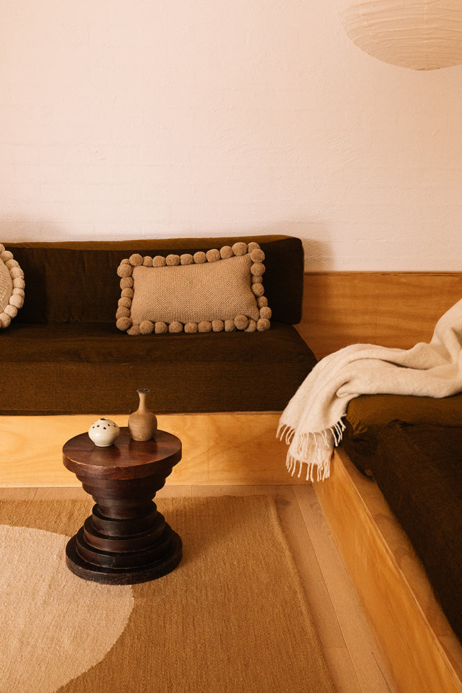 Almohadón Clásico Pom Pom Lumbar | Sand