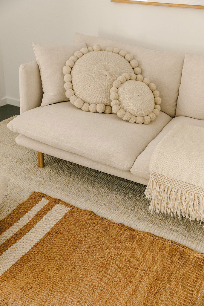 Almohadón Clásico Pom Pom Mini | Natural
