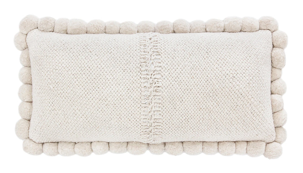 Almohadón Clásico Pom Pom Lumbar XL | Natural