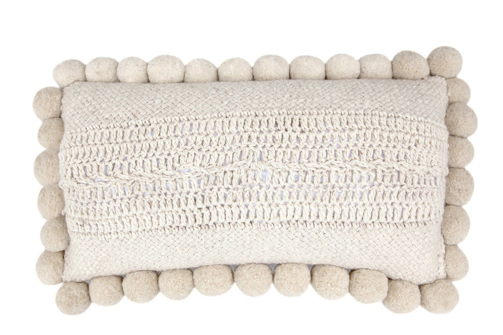 Almohadón Clásico Pom Pom Lumbar | Natural