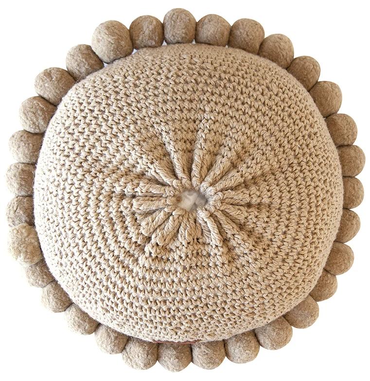 Almohadón Clásico Pom Pom Grande | Sand