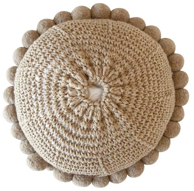 Almohadón Clásico Pom Pom Mediano | Sand